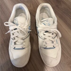 New Balance Cream and Blue Athletic Shoes